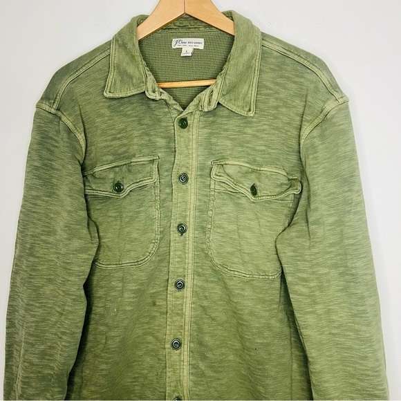 J.Crew Green Waffle-lined garment-dyed Harbor Shirt Large - Picture 5 of 8